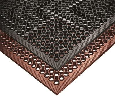 Serve Secure Red Rubber Floor Mat - Anti-Fatigue, Grease-Resistant