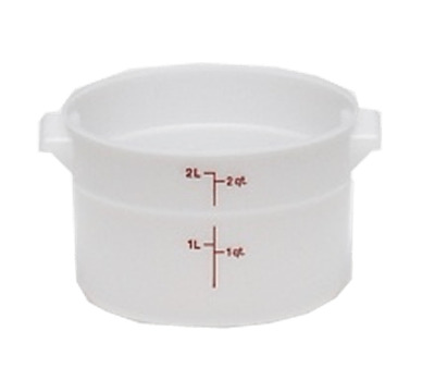 Cambro Manufacturing Poly Round Food Container, White, 2 qt