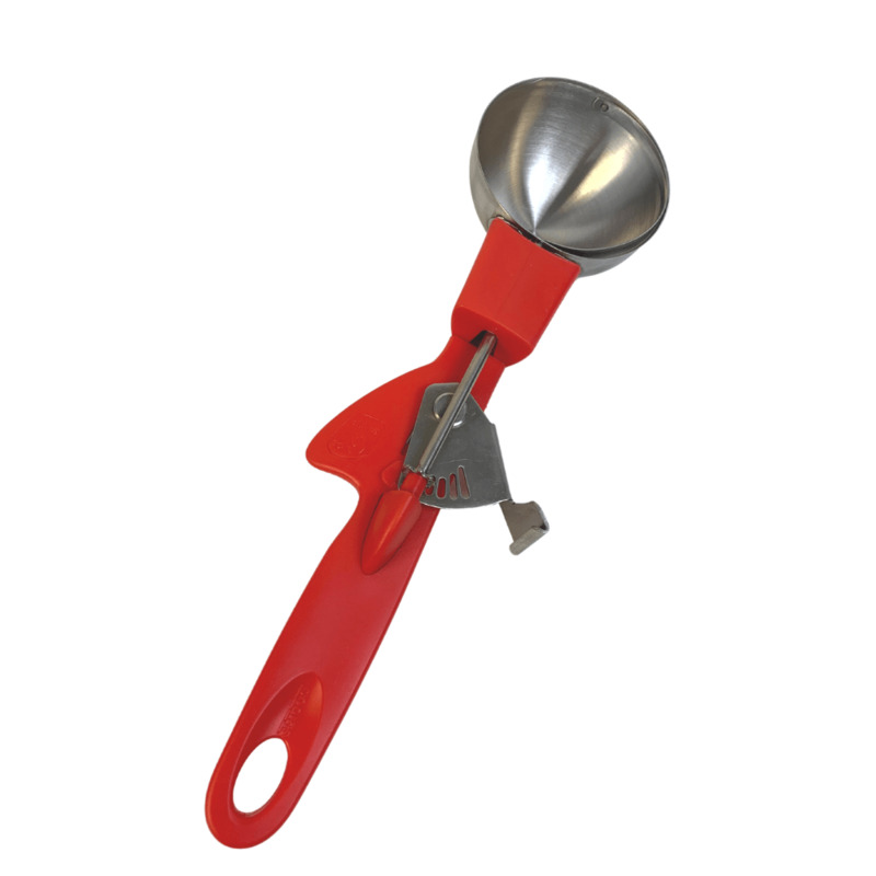 Choice #6 Round Stainless Steel Squeeze Handle Disher - 5.33 oz.